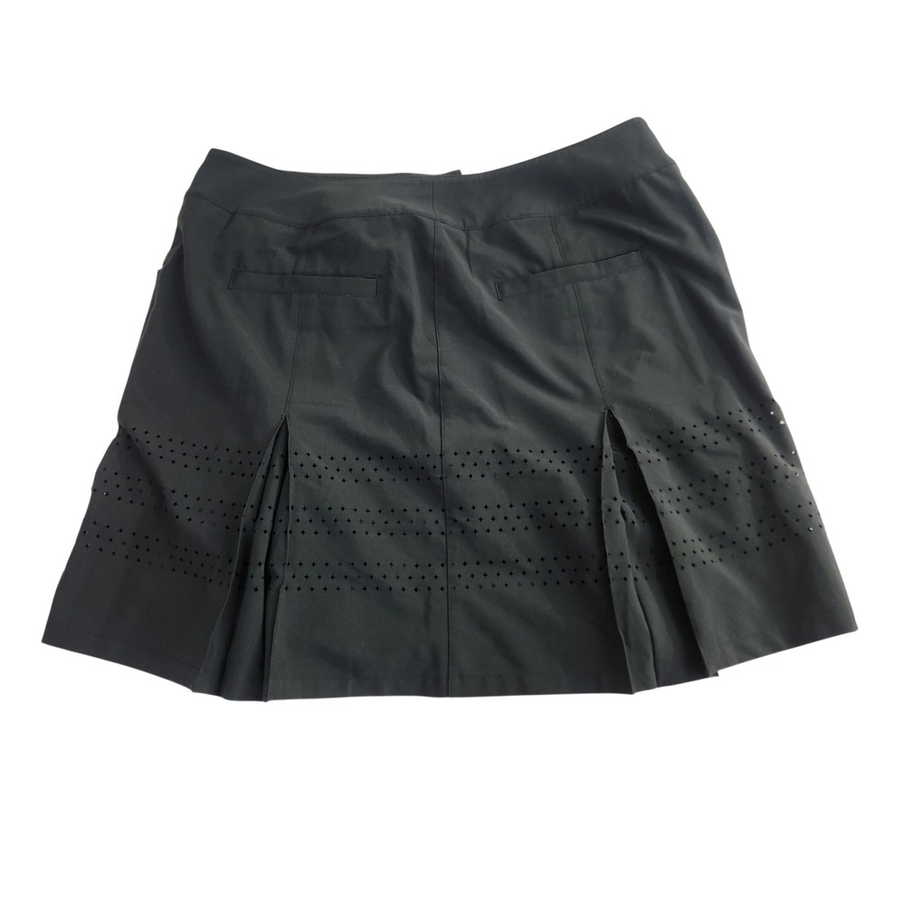 Chase 54 Womens Black Laser Cut Pleated Golf Skort Sz 8 Activewear Skirt Tennis